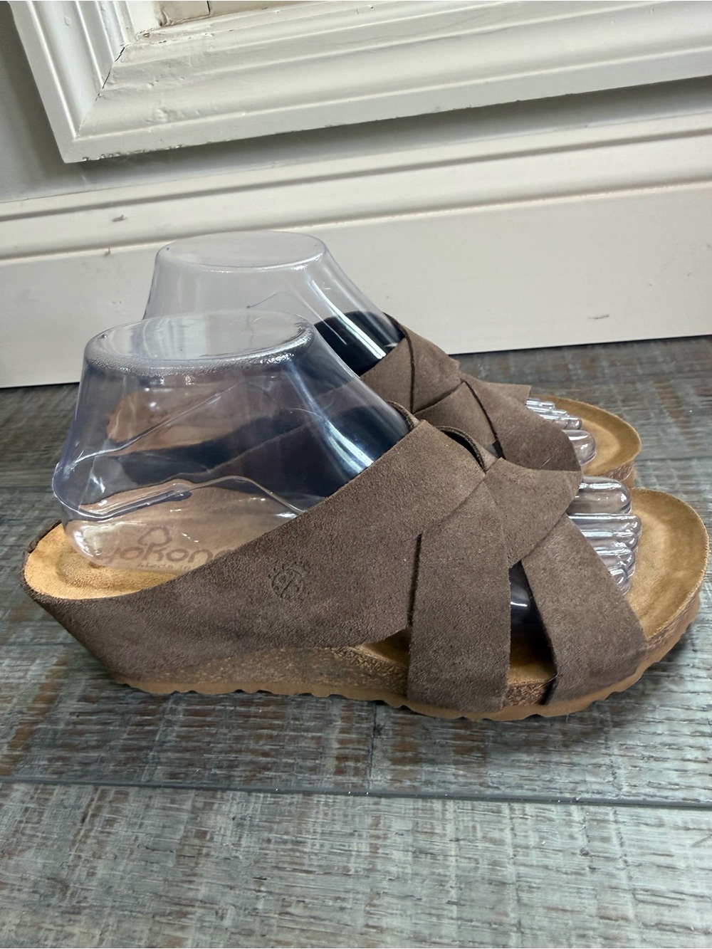 Yokono leather wedge sandal sz8